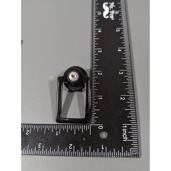 Black Red Geometric Rivoli Rhinestone Drop Earrings Statement Bold 80s - Picture 9 of 9